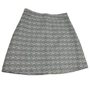 Express Skirt Women Size 10 Tweed Flared A-Line Skirt Fully Lined Black & White